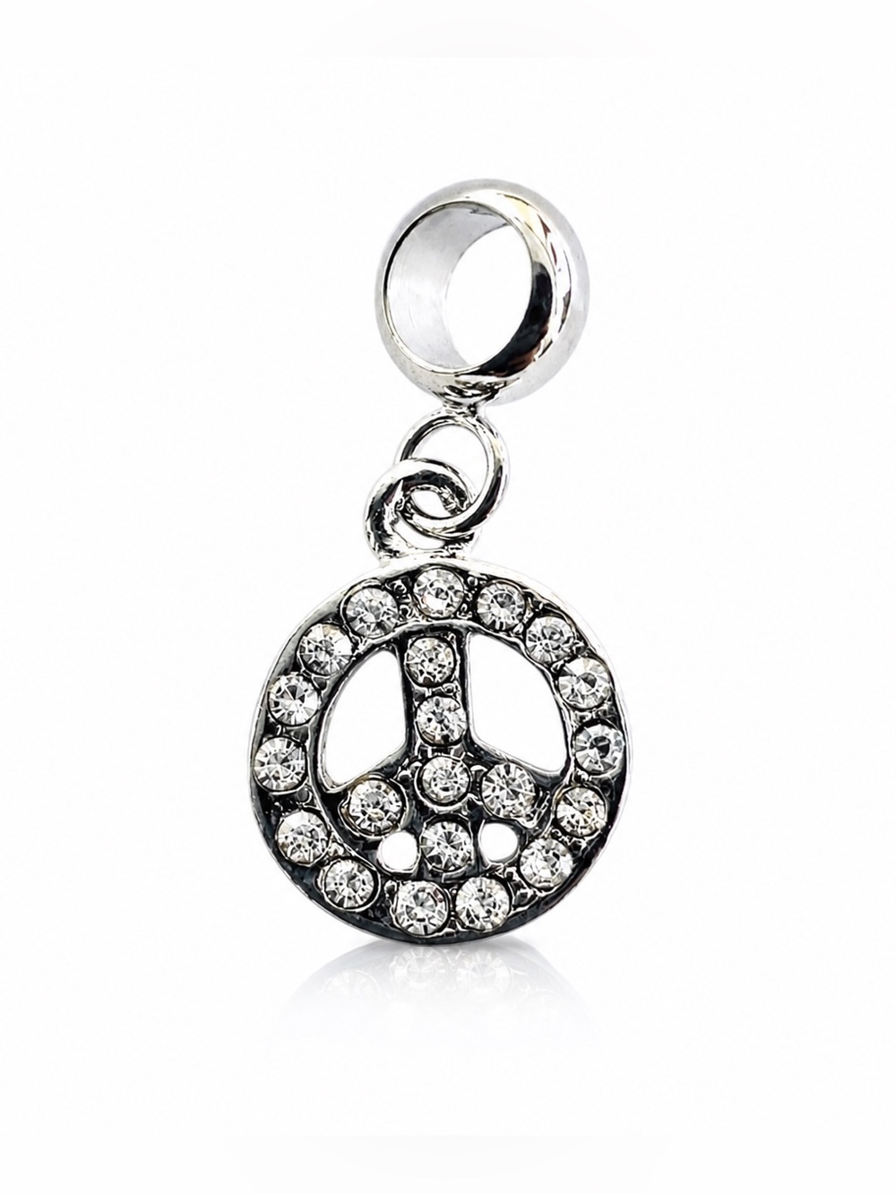 2/$18 Silver Peace Sign Charm - Pandora Compatible